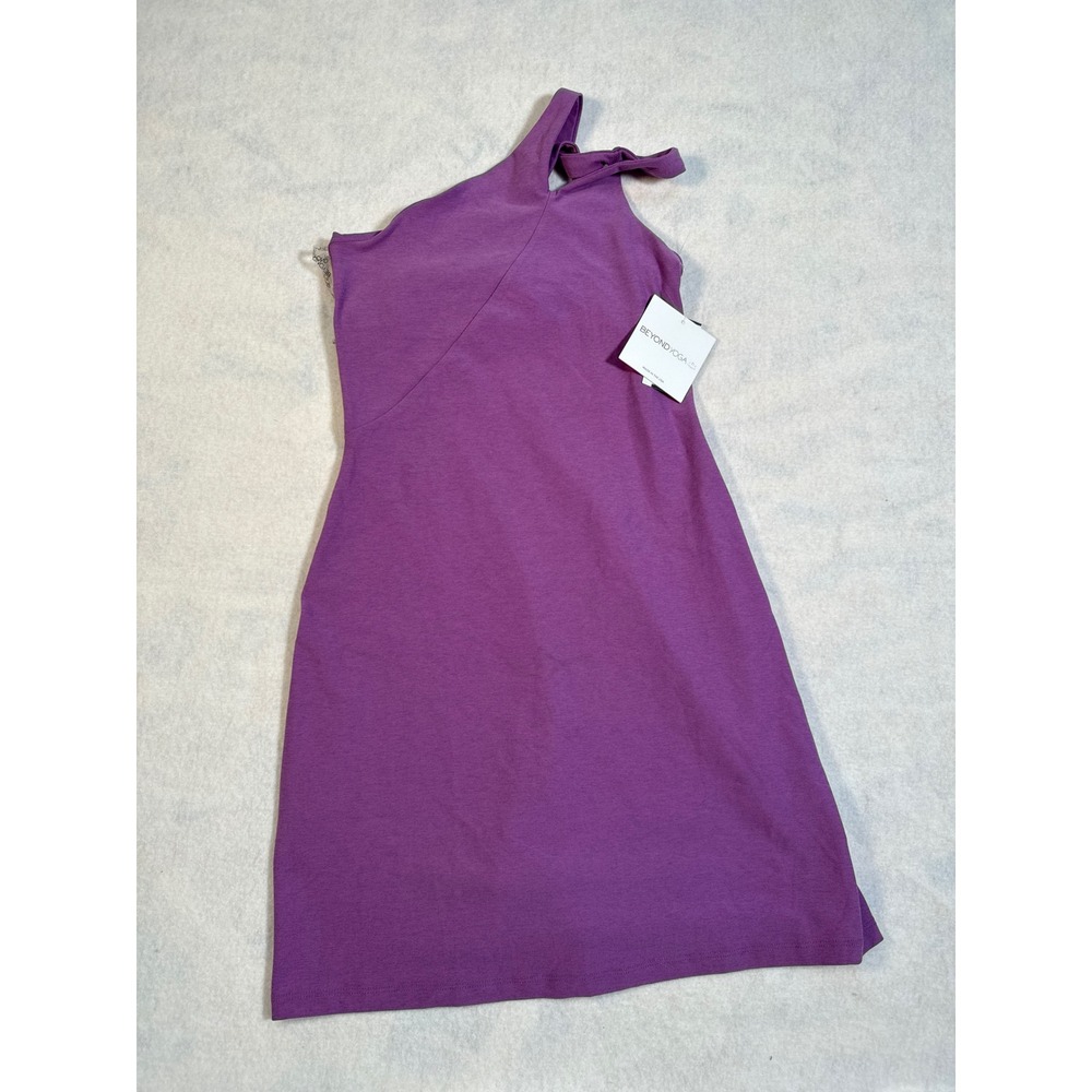 Beyond Yoga Women XS Dress Spacedye One Shoulder Bright Iris Purple SD6190 NWT